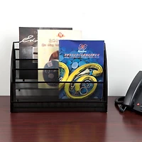 Mind Reader Black 4 Pocket Metal Mesh Newspaper & Magazine Rack