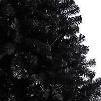 7ft. Pre-Lit Black Artificial Christmas Tree, Clear LED Lights