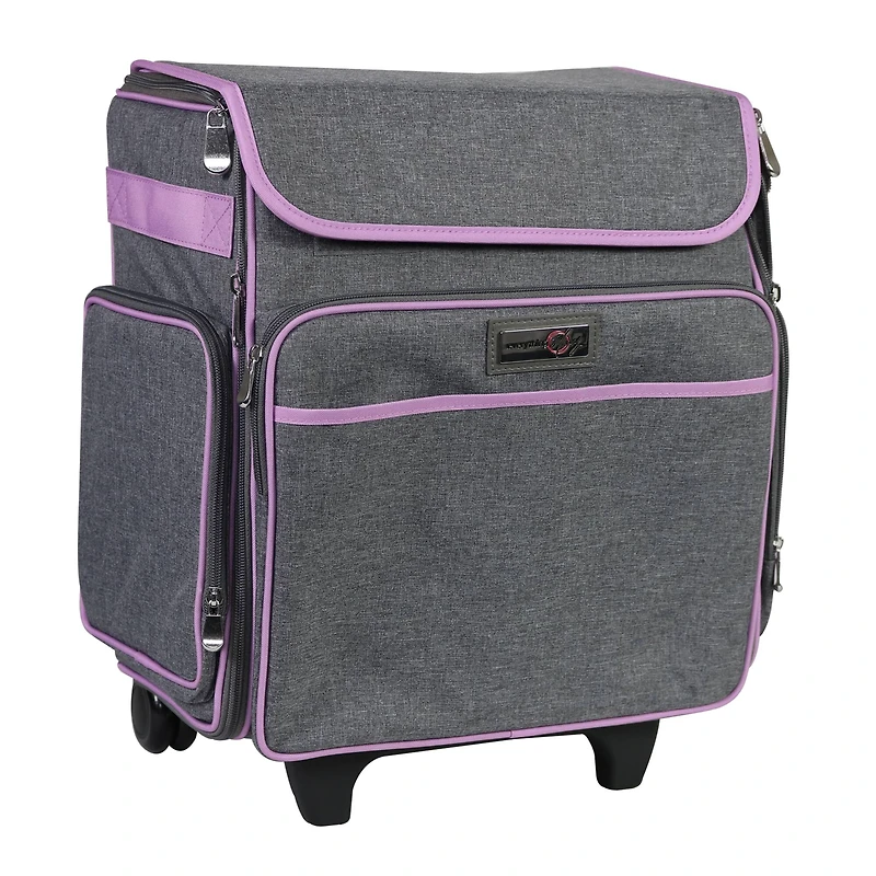 Everything Mary Gray & Purple Rolling Scrapbook Storage Tote
