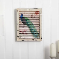 Peacock Window Shutter Wall Décor