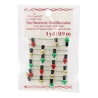 Mini Green, Red & Gold Bulb Garland Decoration by Ashland®