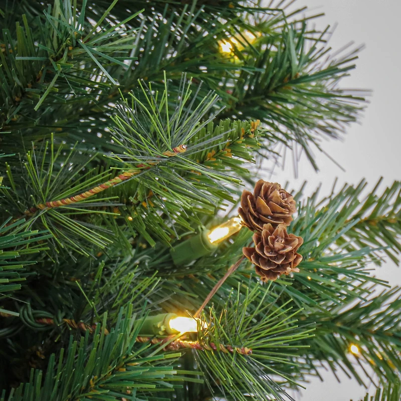 7.5ft. Pre-Lit Cedar Spruce Artificial Christmas Tree, Warm White LED Lights