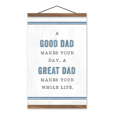 Good Great Dad Teak Hanging Canvas