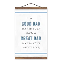 Good Great Dad Teak Hanging Canvas