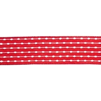 2.5" x 20ft. Red & White Stitch Wired Ribbon by Celebrate It®