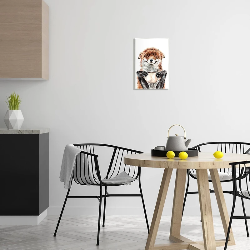 Stupell Industries Happy Fox with Coffee Wall Plaque Art