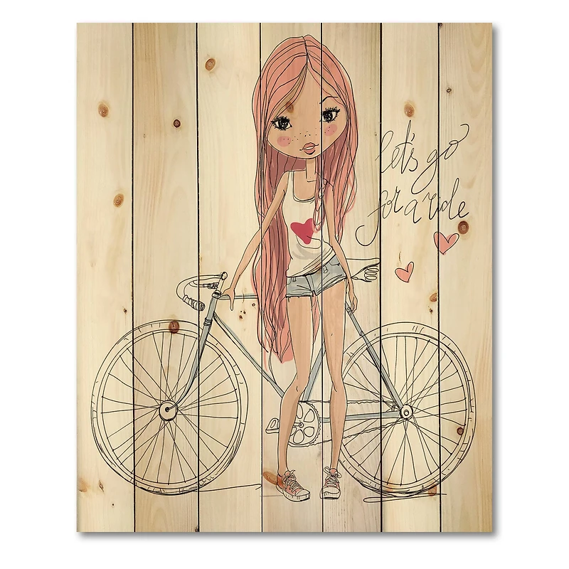 Designart - Young Girl With Bicycle