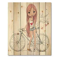 Designart - Young Girl With Bicycle