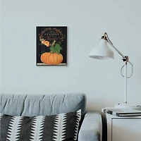 Stupell Industries Reasons To Be Thankful Pumpkin Fall Autumn Seasonal Design Framed Wall Art