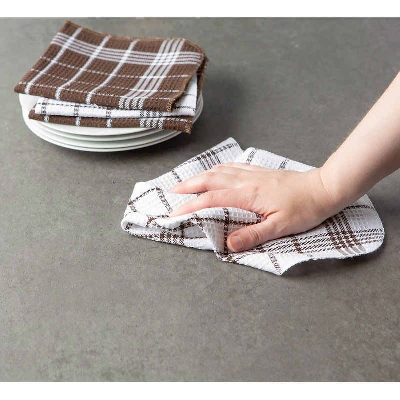 J&M Mocha Waffle Weave Dishcloth, 12ct.