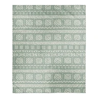 Sage Mudcloth 50" x 60" Sherpa Fleece Blanket