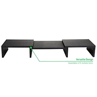Mind Reader Black Adjustable 2 Tier Dual Monitor Riser