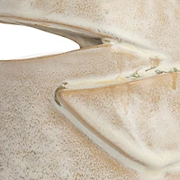 Hello Honey® 8" Cream Organic Round Stoneware Vase with Reactive Glaze