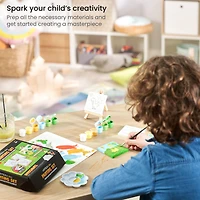 Arteza® Kids Canvas Paint Kit, 4 Mini Canvas- 3 x 3 with Easel, Dinosaurs