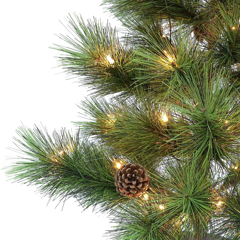 3.5ft. Pre-Lit Potted Artificial Christmas Tree, Clear Lights