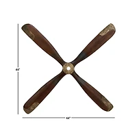 44" Brown Wood Industrial Propeller Wall Decor