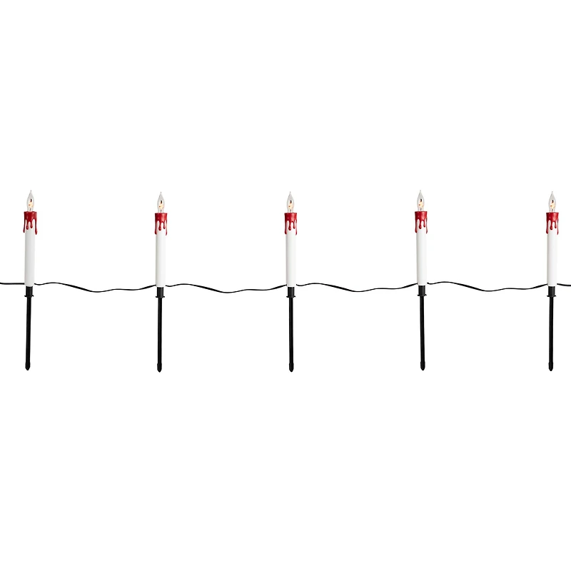 5ct. Lighted Flickering Candle Halloween Pathway Marker Lights