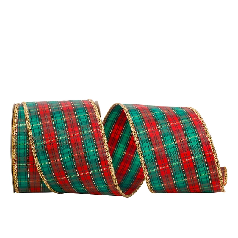 JAM Paper 2.5" x 10yd. Tartan Wired Edge Plaid Ribbon