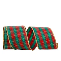 JAM Paper 2.5" x 10yd. Tartan Wired Edge Plaid Ribbon