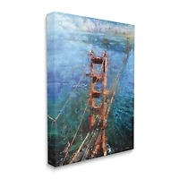 Stupell Industries Golden Gate Bridge Contemporary Abstract Aerial View Canvas Wall Art