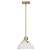 Hello Honey® Delano Gold & White Industrial Metal & Etched Glass Ceiling Light