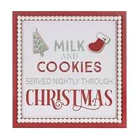 15" Framed Milk & Cookies Wall Sign