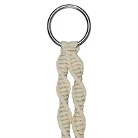 22" Ivory Rope Wooden Swing Chair