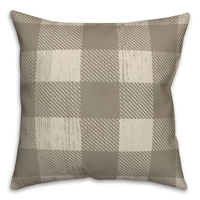 Taupe Buffalo Check Throw Pillow