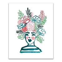 Flower Head Woman Canvas Wall Art