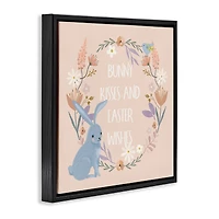 Stupell Industries Bunny Kisses Easter Wishes Floater Framed Art
