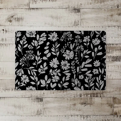 Monochromatic Florals 27" x 18" Floor Mat