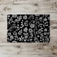 Monochromatic Florals 27" x 18" Floor Mat