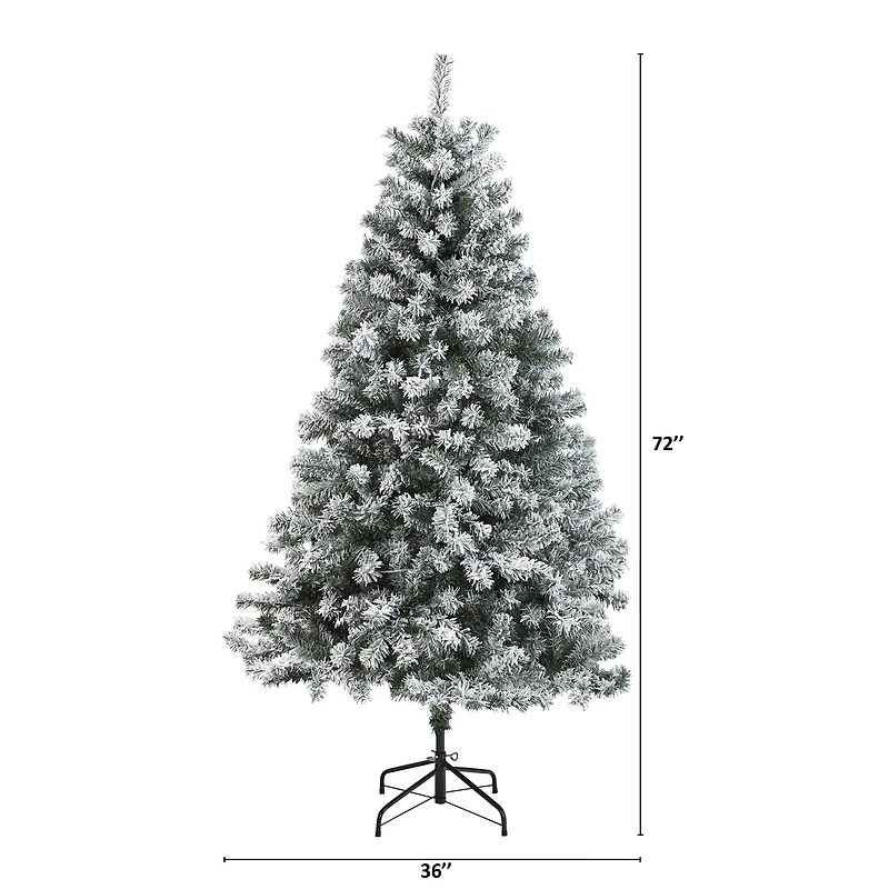 6ft. Unlit Flocked Rock Springs Spruce Artificial Christmas Tree