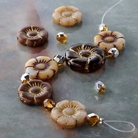 Honey Autumn Czech Glass Flower Bead Mix by Bead Landing™