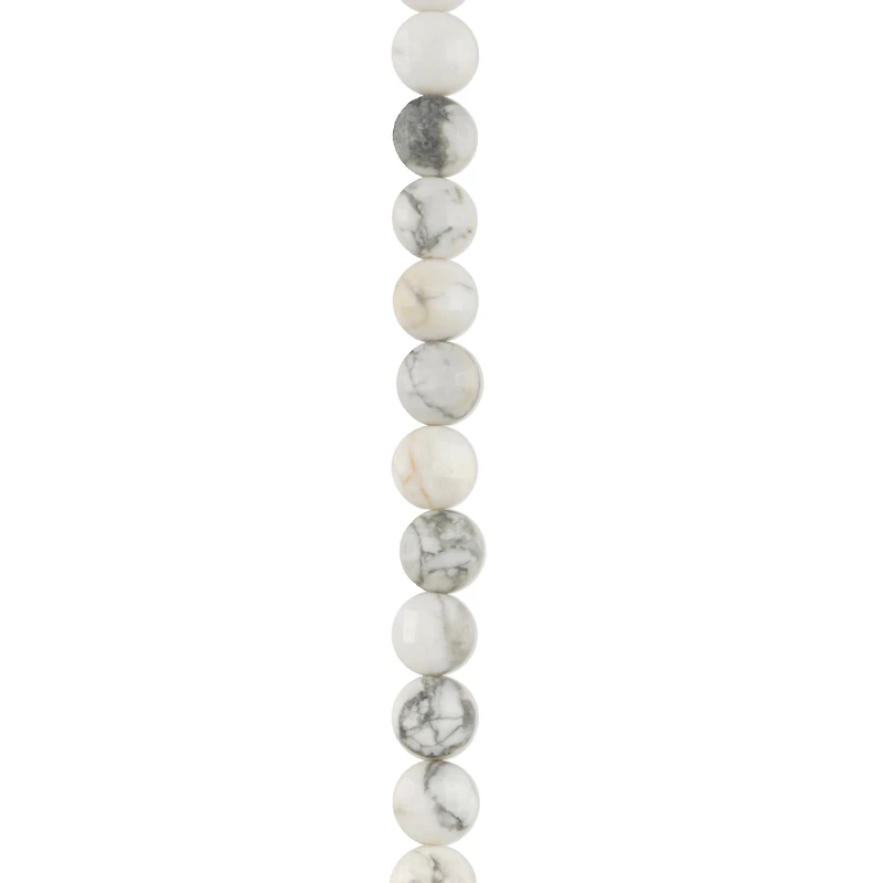 White Howlite Faceted Coin Beads, 8mm by Bead Landing™