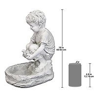Design Toscano 16" Tommy at the Turtle Pond Little Boy Statue