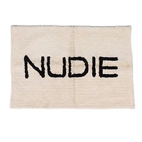 Hello Honey® 40" x 27" White & Black Cotton Tufted Nudie Bath Mat