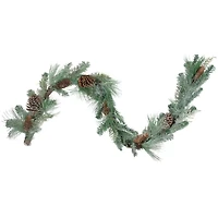 Artificial Mixed Pine with Pine Cones & Gold Glitter Garland, Unlit