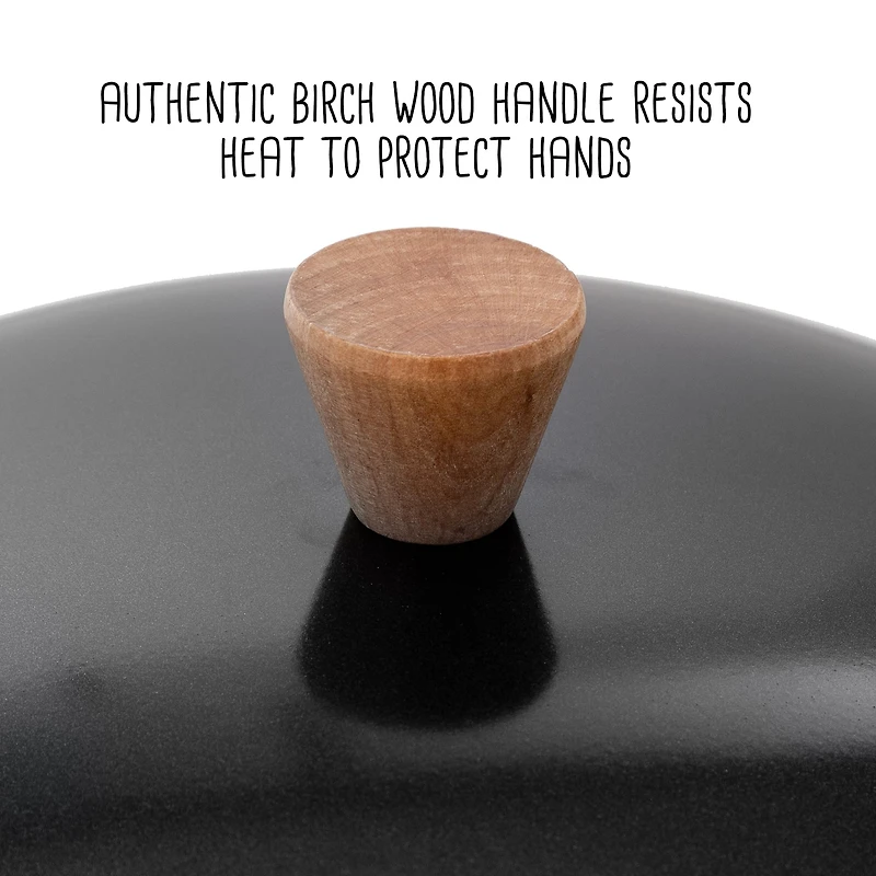 Honey Can Do 14'' Joyce Chen Classic Series Carbon Steel Wok Lid with Birch Knob