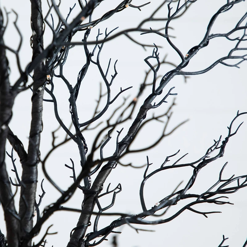 7ft. Pre-Lit Halloween Minimalist Twig Artificial Fall Tree with 400 Orange & Purple LED Lights