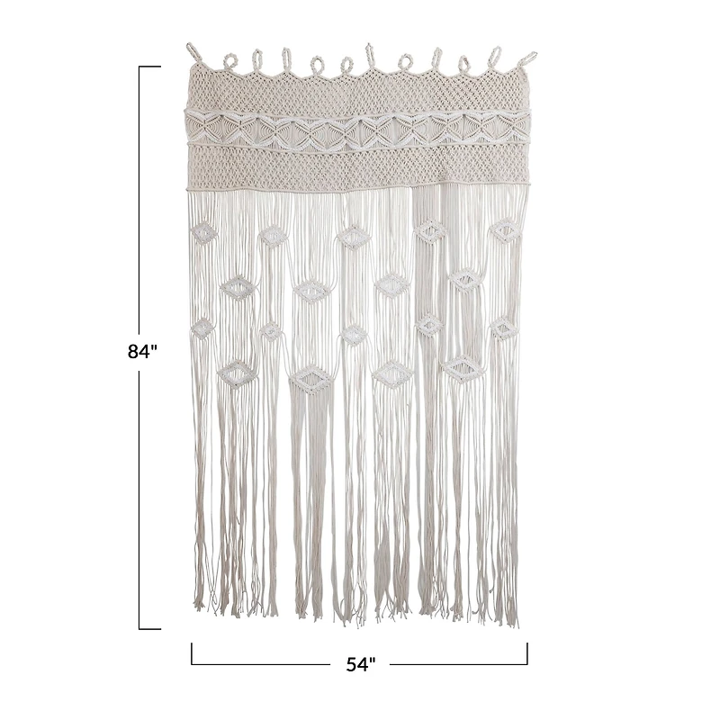 Hello Honey® 84" Hand-Woven Cotton Blend Macramé Curtain