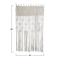Hello Honey® 84" Hand-Woven Cotton Blend Macramé Curtain
