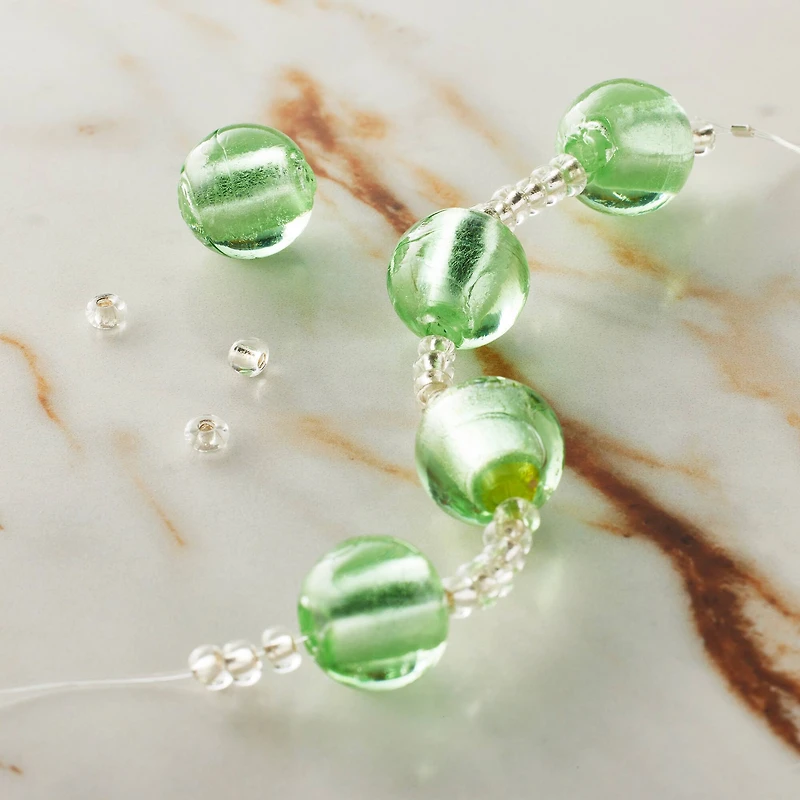 Green Lampwork Glass Round Beads by Bead Landing™
