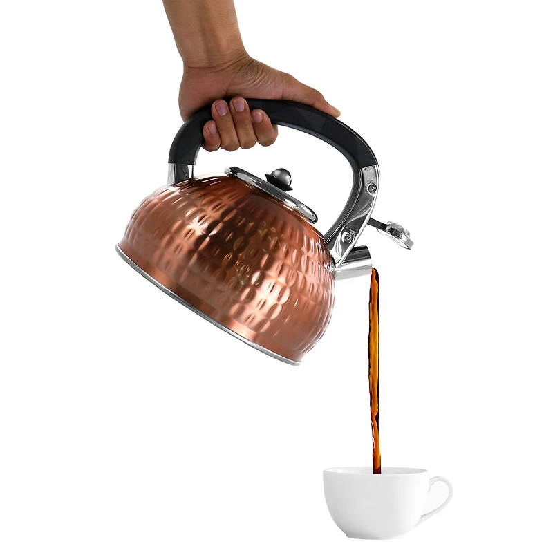 MegaChef 3L Copper Stovetop Whistling Kettle