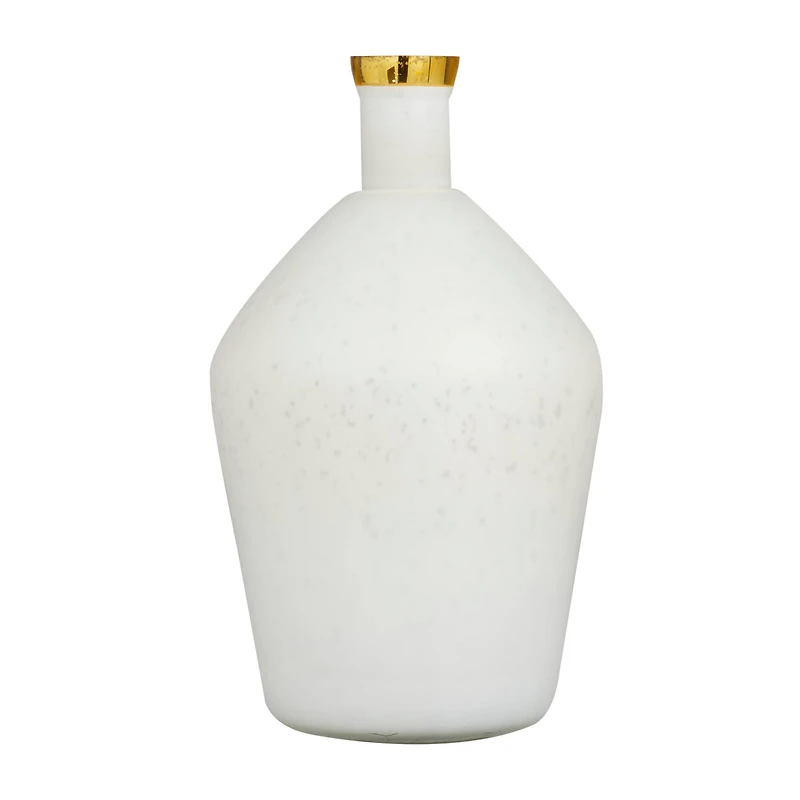 White Glass Glam Vase, 15" x 9" x 9"
