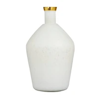 White Glass Glam Vase, 15" x 9" x 9"
