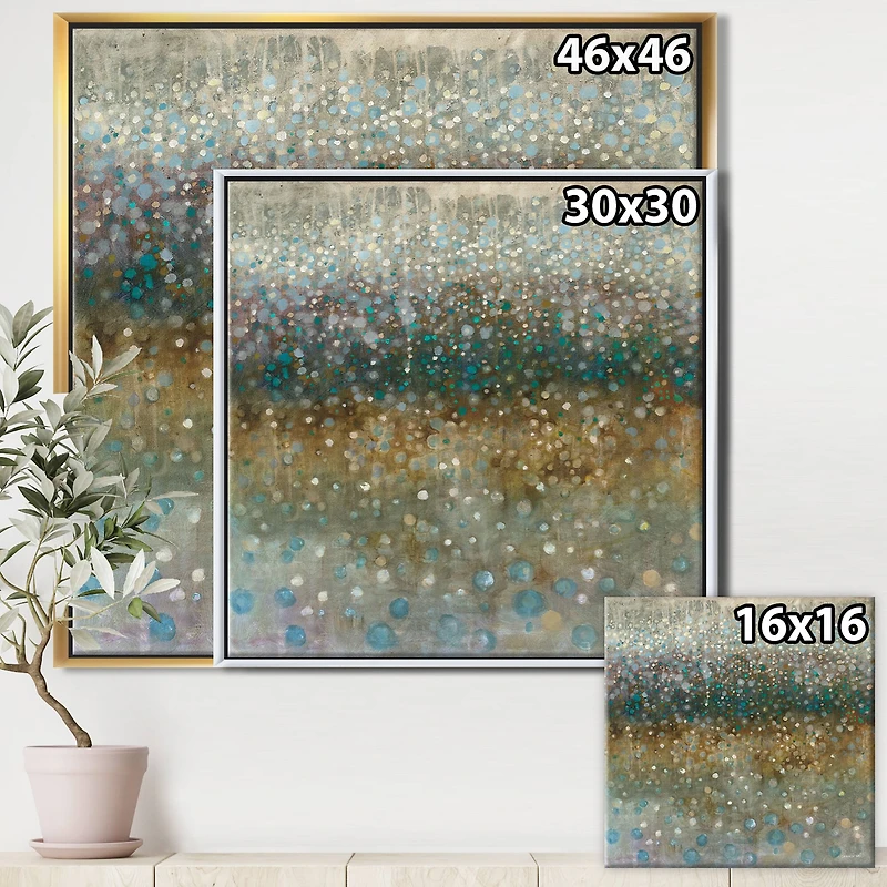 Designart - Brown Rain - Cabin & Lodge Framed Canvas