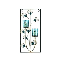 15" Peacock Candle Wall Sconce