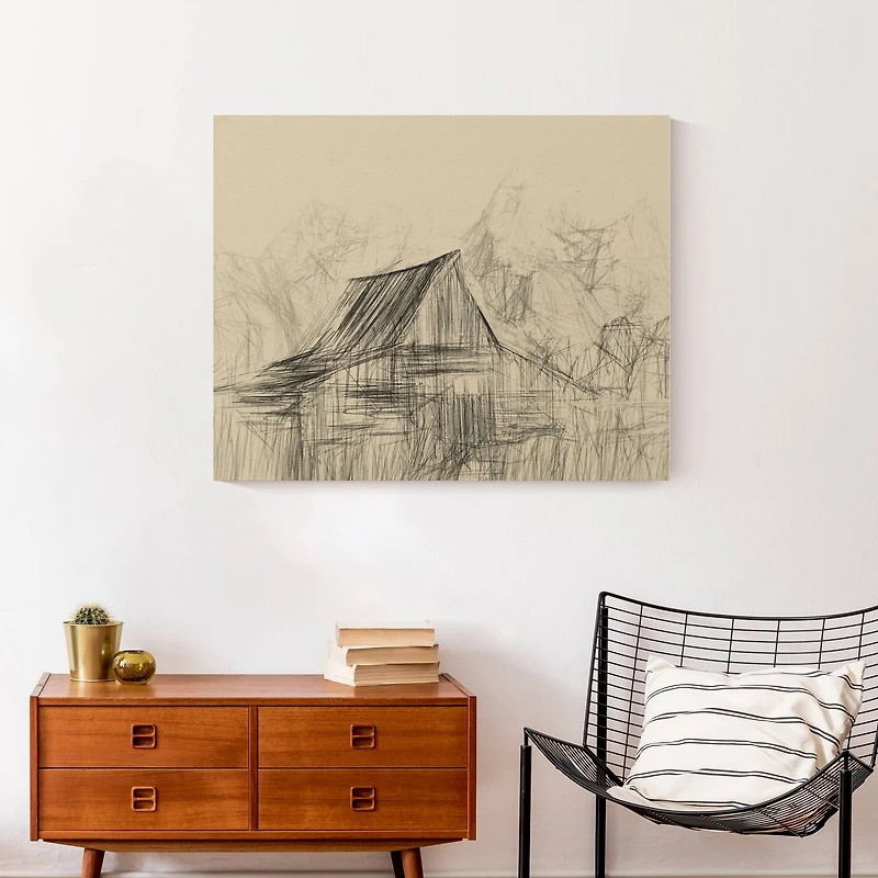 Sketch Barn Fall Canvas Wall Art