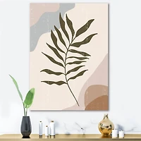 Designart - Botanical Minimalist Leaf In Earth Tones I